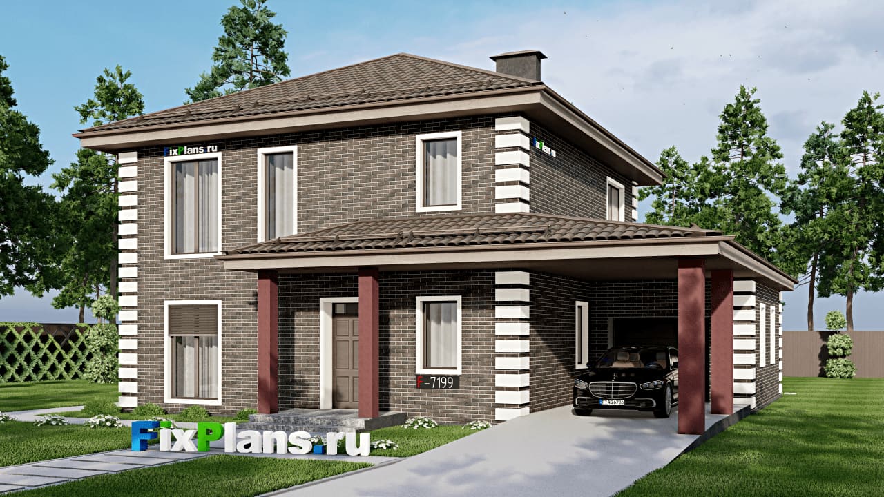 Двухэтажный дом F-7199 — фасад