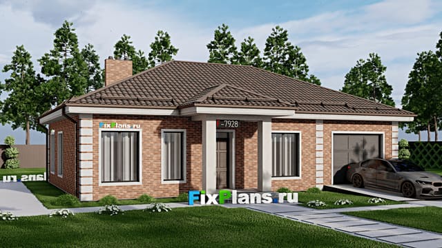 Одноэтажный дом F-7928