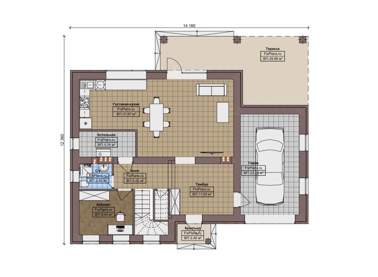 Планировка Двухэтажный дом F-12095