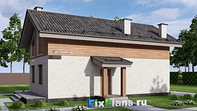 Одноэтажный дом с мансардой  F-13292