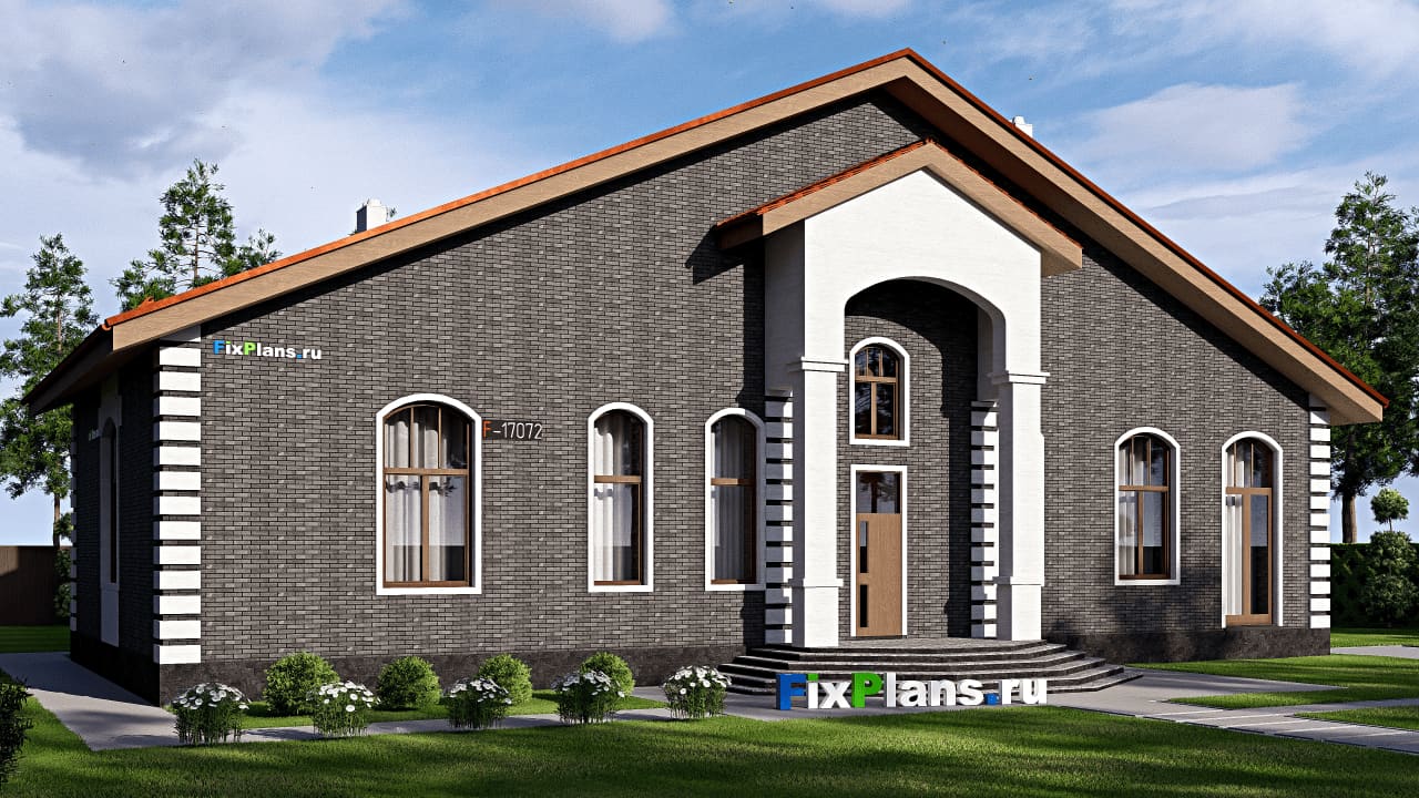 Одноэтажный дом F-17072 — фасад