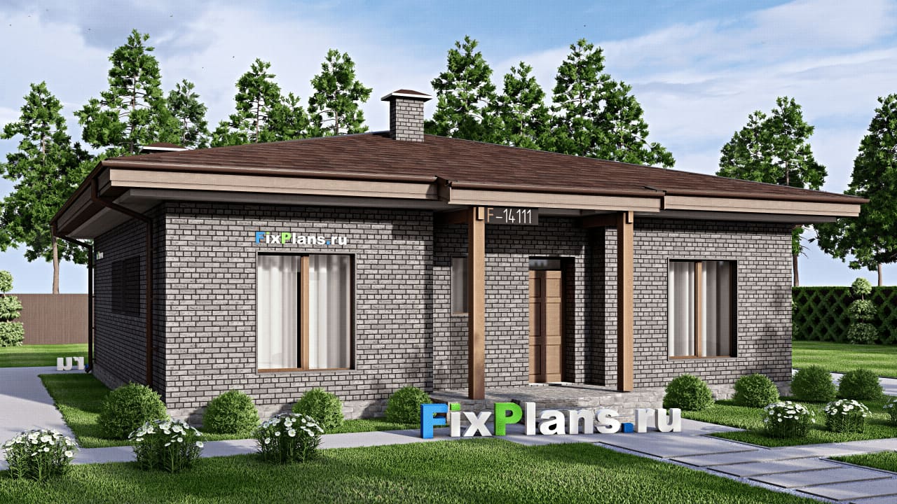 Одноэтажный дом F-14111 — фасад
