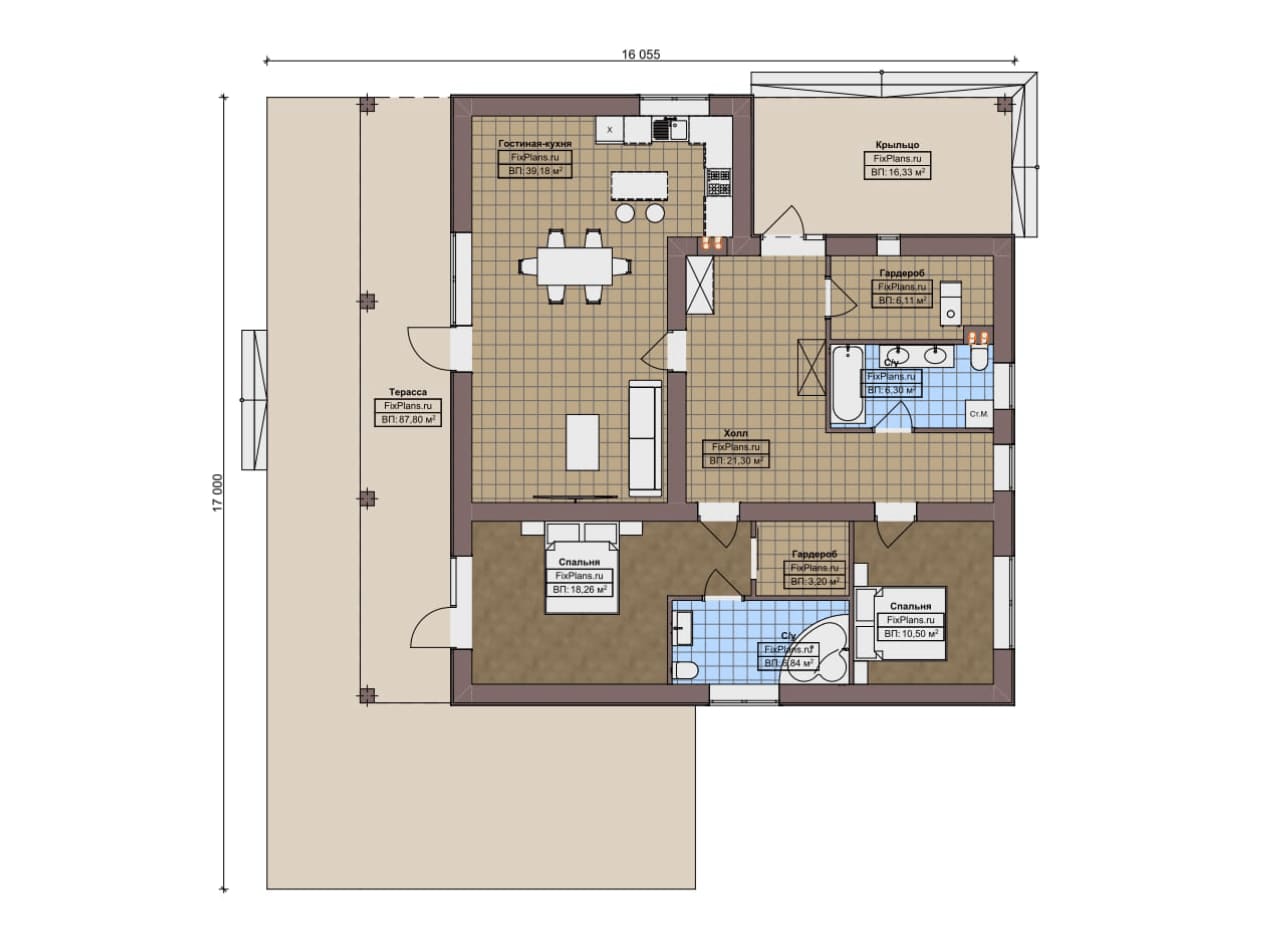 Планировка Одноэтажный дом F-14570