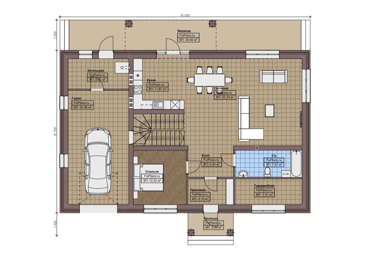 Планировка Двухэтажный дом F - 1142